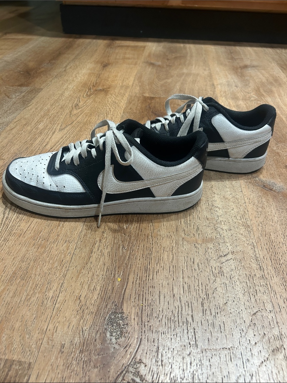 Women’s Nike Court Vision Black and White Sneakers